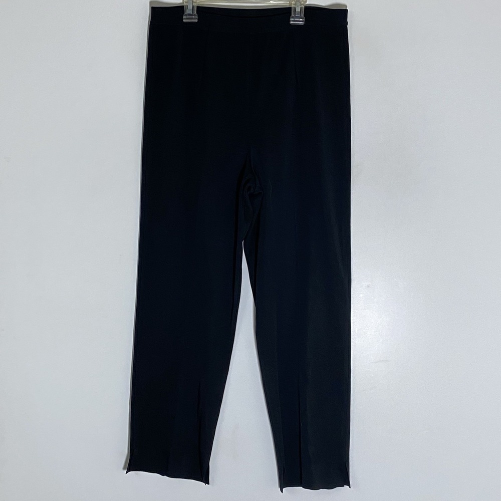 Ming Wang Capri Pants Womens Large Black Stretch Luxury Tapered Leg Office Wear
